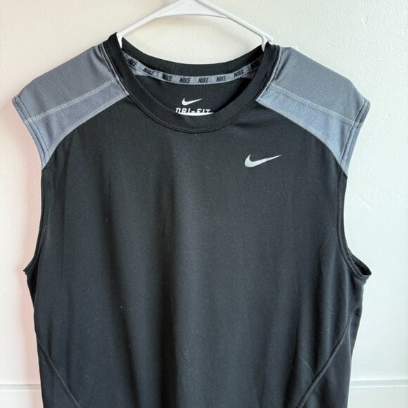 Nike Dri-Fit Black & Gray Muscle Tank Top - Picture 5 of 7